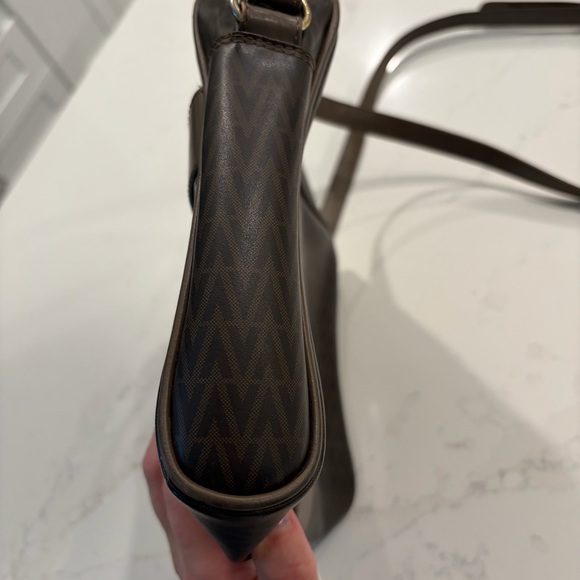 Vintage Mario Valentino vinyl/leather Brown monogram crossbody Bag - Picture 10 of 16